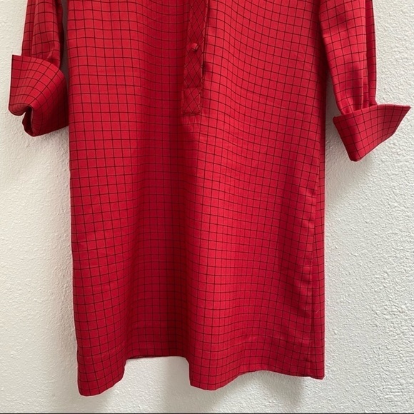 𝅺vtg 6 Lanvin dress couture gingham square vintage silk checkered pinup 60s 70s - Picture 7 of 16